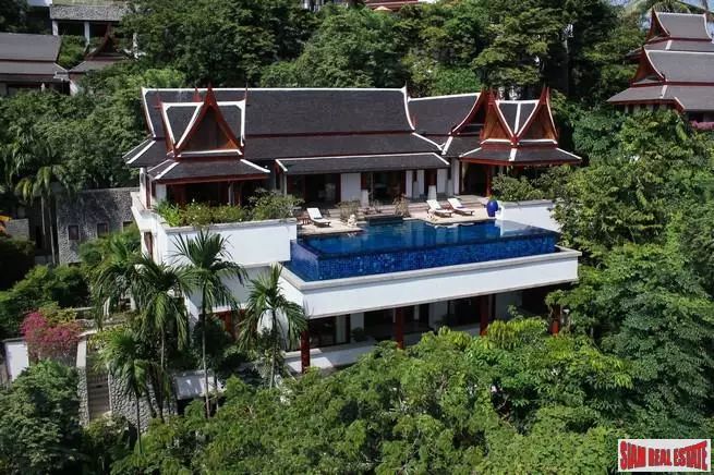 Modern Tropical Four to Six Bedroom House with Sea-Views For Sale at Surin