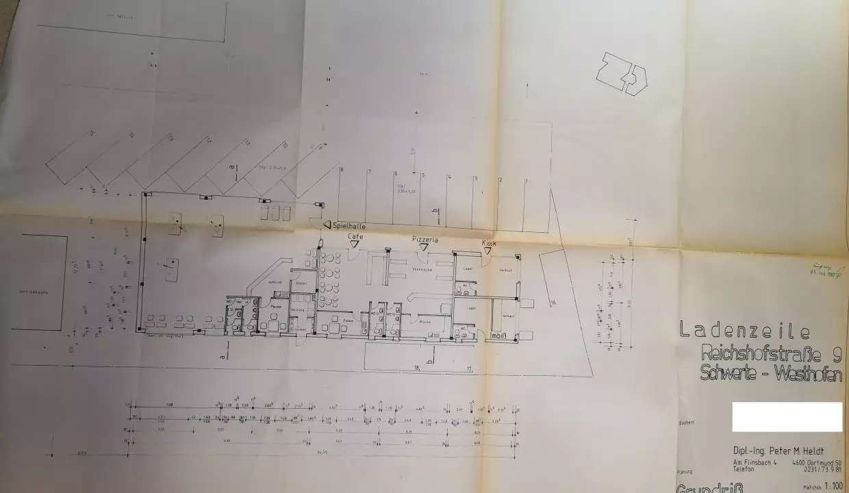 Ladenzeile Grundriss 1987
