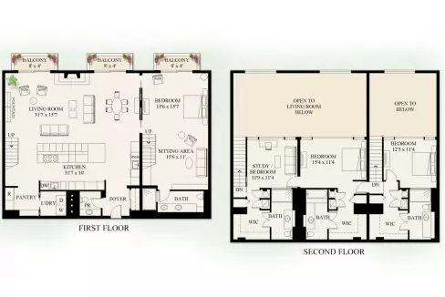 Waterfront Zen - 412 Floor Plan - Color