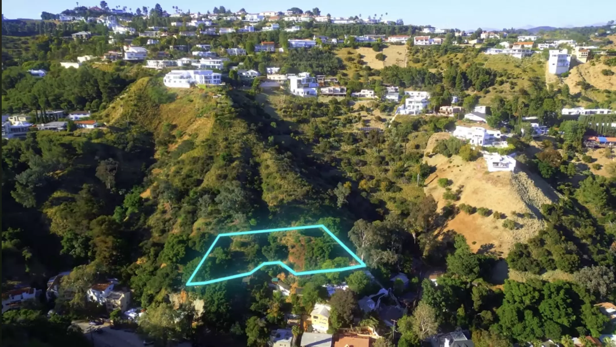 Hollywood Hills California lot, large and ready to build with city view.